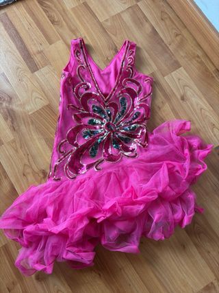 Vestido de baile/disfraz rosa T6-7