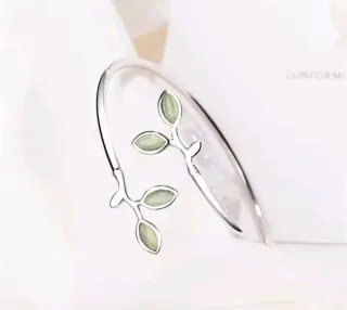 Nuevo Brazalete Pulsera Hojas Verde Plata 925