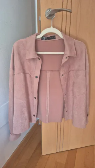 Chaqueta Zara Ante Rosa Talla M