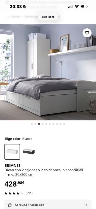 Cama individual con cajones