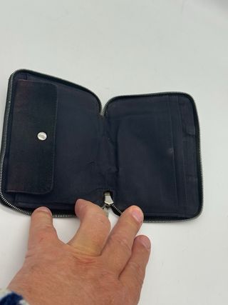 Portafoglio pieghevole Hermès Fourre Tout PM in tela nera