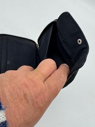 Portafoglio pieghevole Hermès Fourre Tout PM in tela nera