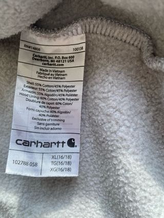 Sudadera Carhartt gris con cremallera
