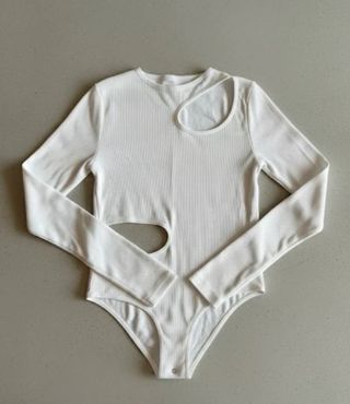 Body blanco manga larga talla S