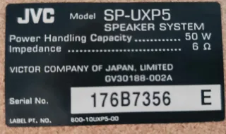 Altavoces JVC 50W. Pasivos. Estantería