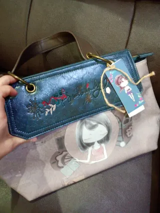 Bolso Marrón y Turquesa