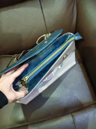 Bolso Marrón y Turquesa