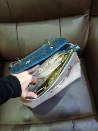 Bolso Marrón y Turquesa