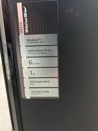 Ordenador Acer Negro