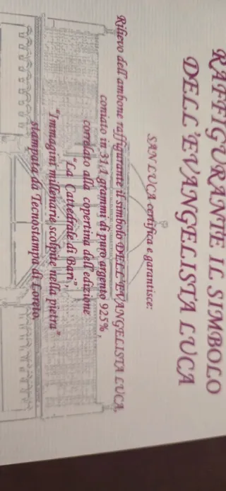 Raro Bassorilievo Argento Puro 925 Cattedrale Bari