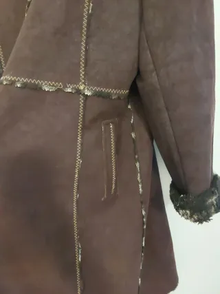 Abrigo largo mujer marrón multicolor