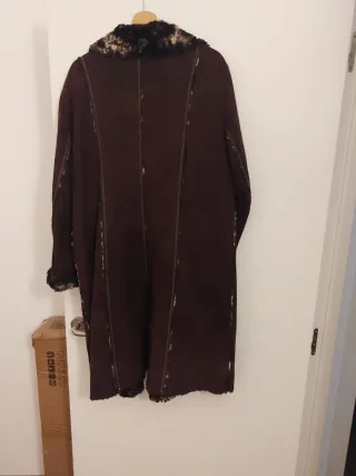 Abrigo largo mujer marrón multicolor