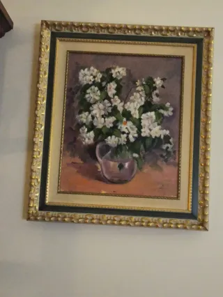 Óleo sobre lienzo Flores en Jarrón