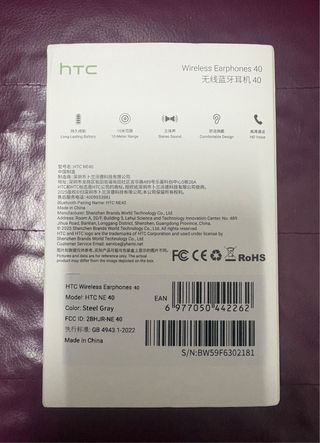 HTC NE40 V6 TWS Auriculares Bluetooth Deportivos