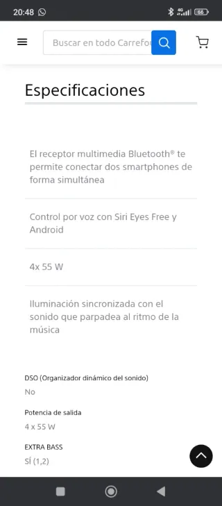 Radio Sony DSX-A410BT Bluetooth