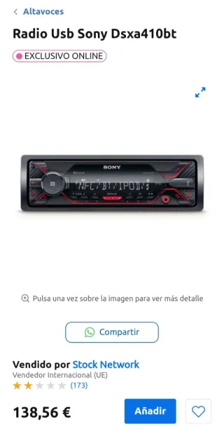 Radio Sony DSX-A410BT Bluetooth