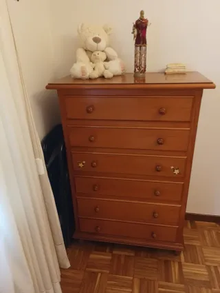 Dormitorio completo: Cama 105cm, armario, cómoda