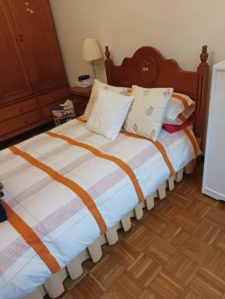 Dormitorio completo: Cama 105cm, armario, cómoda