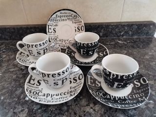Lote 4 Tazas Café Espresso Porcelana