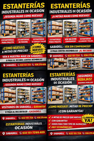 Estantería industrial azul metálica