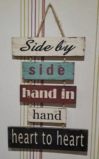 Placa decorativa de madera Side by side