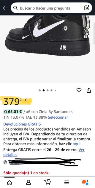 Nike Air Force 1 '07 LV8 Utility Negro