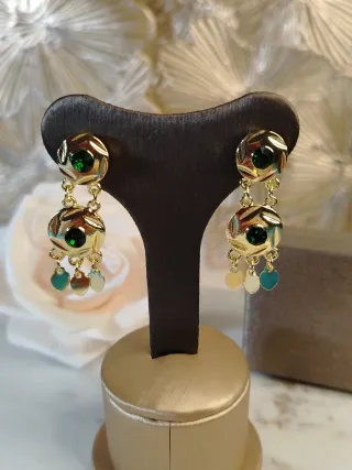 Pendientes Vintage Oro 18k y Esmeraldas