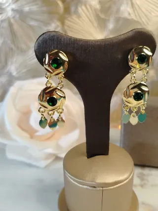 Pendientes Vintage Oro 18k y Esmeraldas