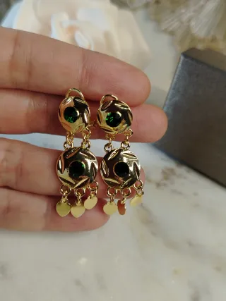 Pendientes Vintage Oro 18k y Esmeraldas