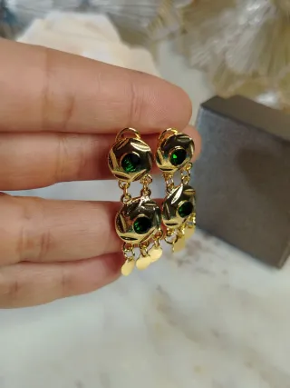 Pendientes Vintage Oro 18k y Esmeraldas