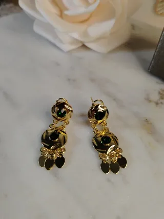 Pendientes Vintage Oro 18k y Esmeraldas