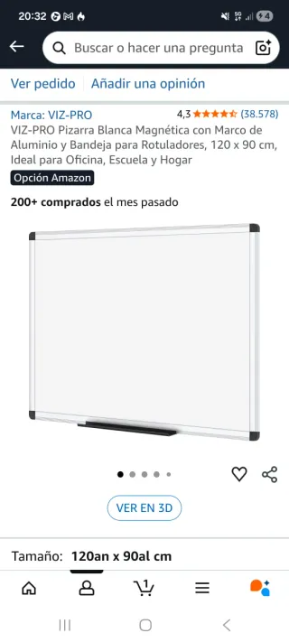 Pizarra Blanca VIZ-PRO 120x90cm Nueva a Estrenar