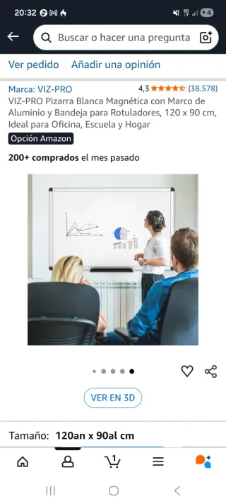 Pizarra Blanca VIZ-PRO 120x90cm Nueva a Estrenar