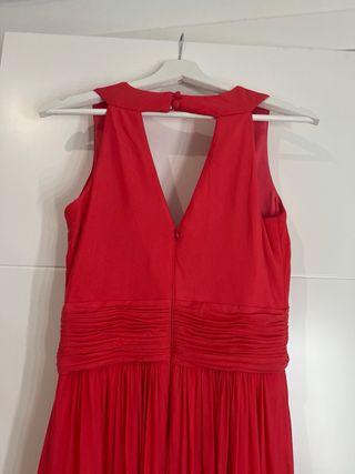 Vestido fiesta rojo con pedrería