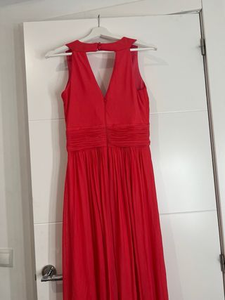 Vestido fiesta rojo con pedrería