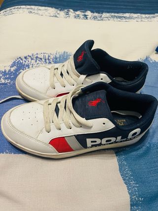 Zapatillas Polo Ralph Lauren Blancas, azul y rojo