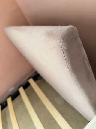 Estructura Cama Tela Rosa 90x200 con cabecero