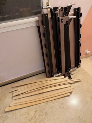 Estructura Cama Tela Rosa 90x200 con cabecero