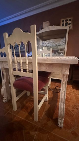 Conjunto Muebles Salón Madera y Cristal.