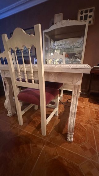 Conjunto Muebles Salón Madera y Cristal.