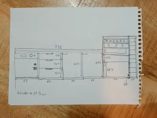 Cocina completa metal y madera