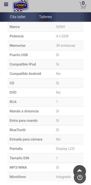 Radio SONY MEX-BT3700U