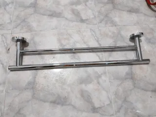 Sujetatoallas doble baño acero inoxidable