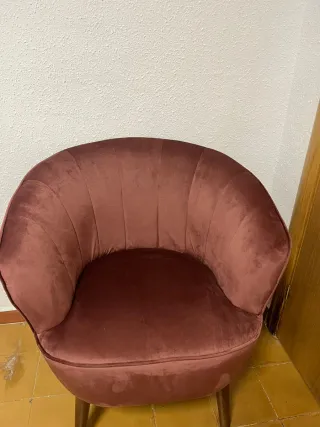 2 Sillones de terciopelo rosa palo