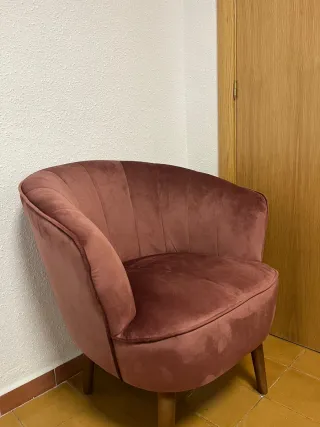 2 Sillones de terciopelo rosa palo