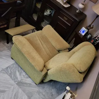 Poltrona relax reclinabile manuale mostarda