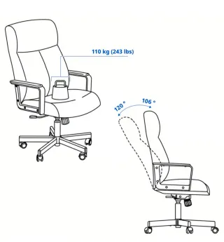 Silla de oficina o escritorio negra