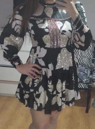 Vestido Zara Negro y Blanco Talla M , nuevo!
