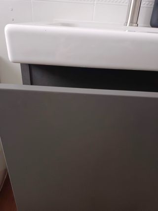 Mueble de baño con lavabo gris oscuro 60x47 cm