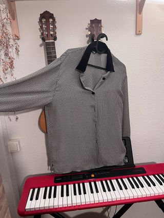 Camisa vintage CANAL estampada terciopelo